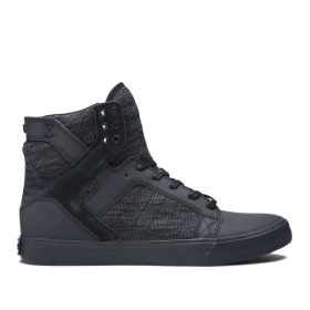 Dámské Kotníkové Boty Supra SKYTOP Černé/Šedé/Černé | CZ-29488